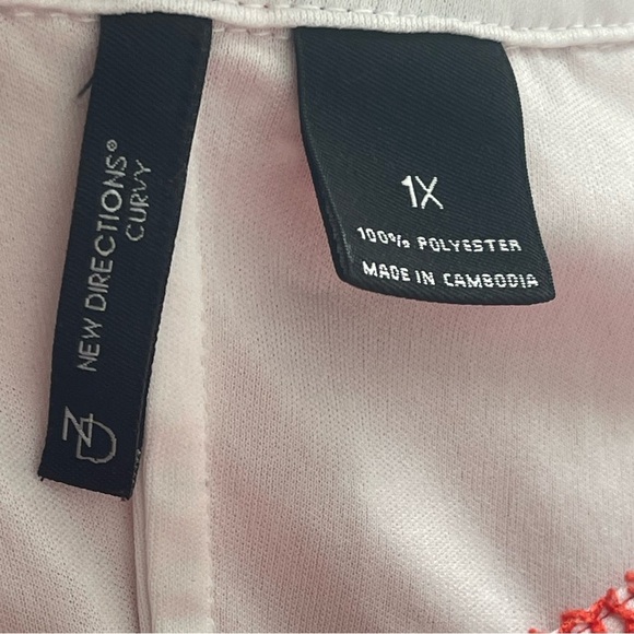 New Directions Curvy Orange White Lace Sleeveless Floral Print Blouse Tunic 1X - Picture 14 of 14